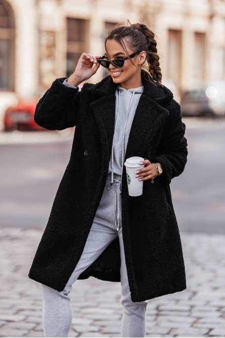 copy of Black oversized teddy coat