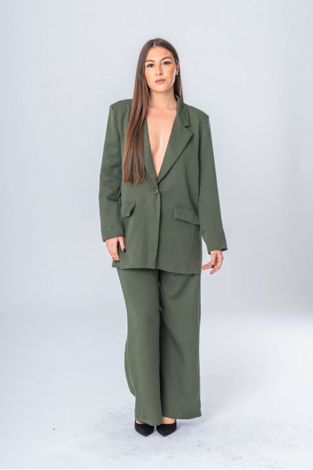 Khaki wide-cut suit