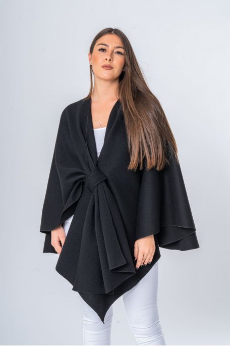 Poncho manches chauve souris noir