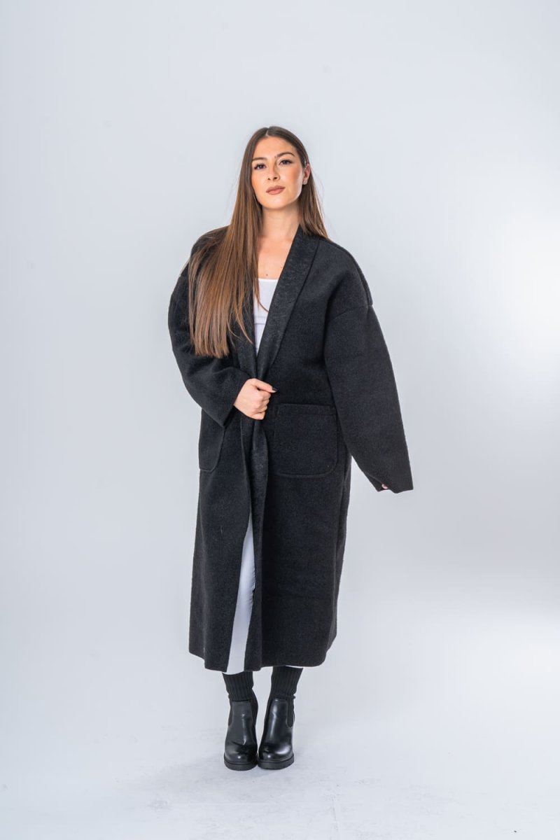 Manteau classique noir femme sale