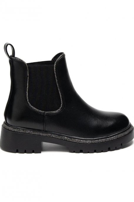 Black rhinestone Chelsea boots