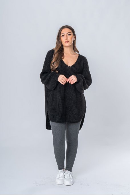 Grey ribbed leggings with thick fleece lining