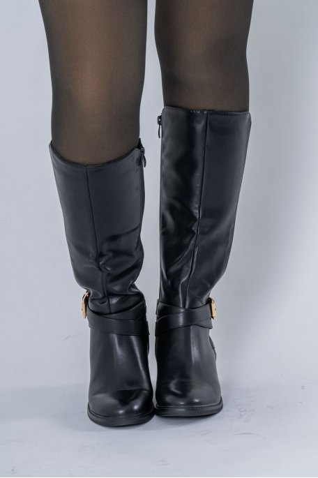 Bottines noires hautes hot sale