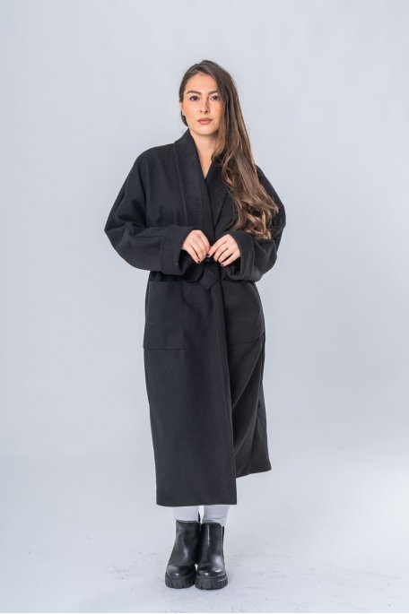 Manteau noir a ceinture deals