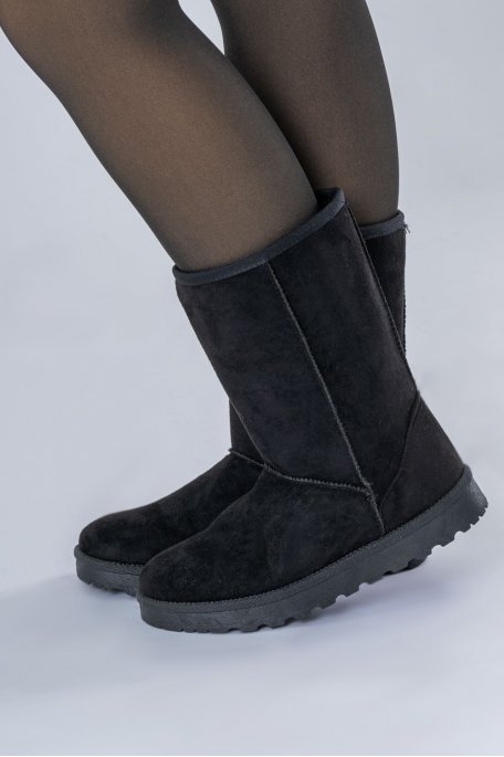 Lange gefütterte Stiefel schwarz