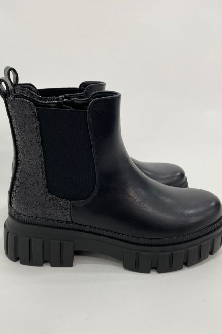 Black sequin-back Chelsea boots