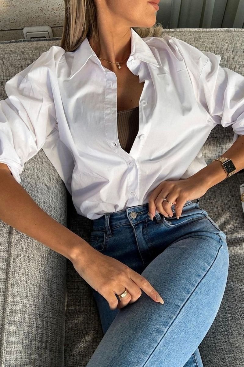 Chemise sales blanche femme