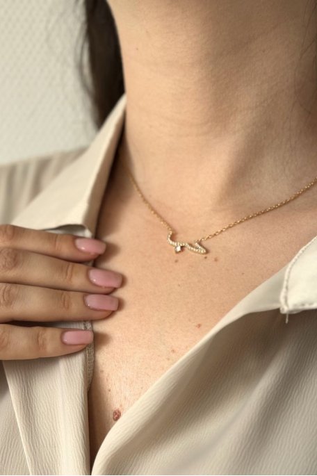 Hob" stainless steel gold necklace