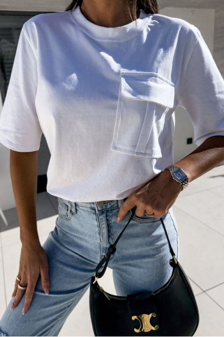 T-Shirt Oversize-Tasche weiß