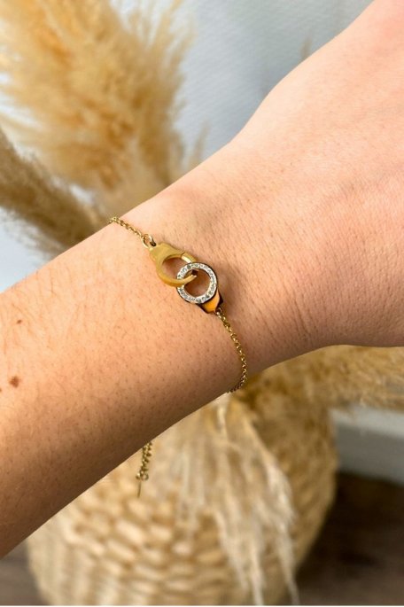 Stainless steel gold cuff bracelet