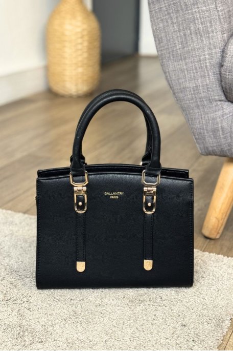 Black buckle handbag