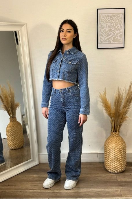 Jeans mit Zerrissenheitseffekt wide leg blau