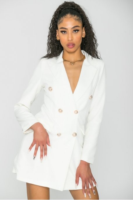 Robe blazer style officier blanc