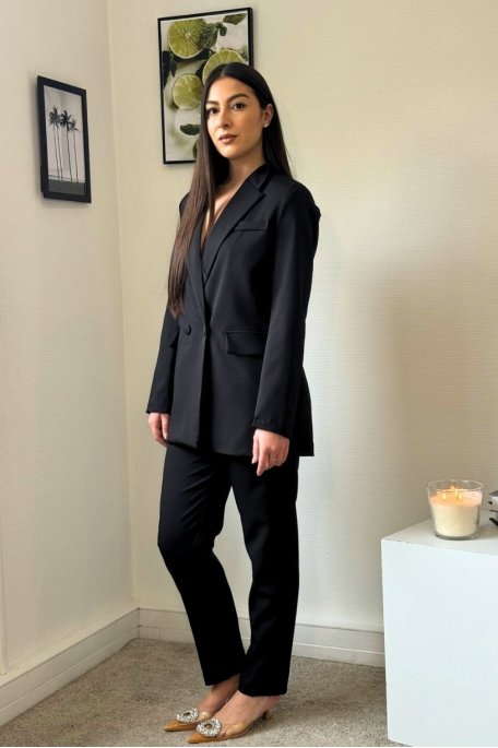 Black blazer-trouser set