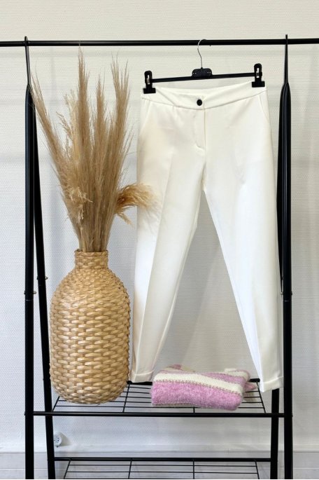 Pantalon tailleur blanc