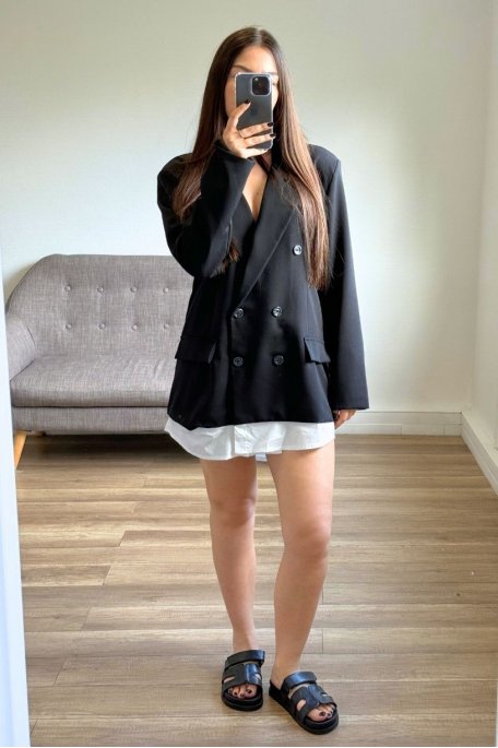 Blazer dress with black contrast detail