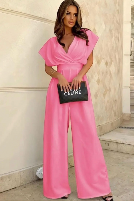 Pink wide-leg jumpsuit