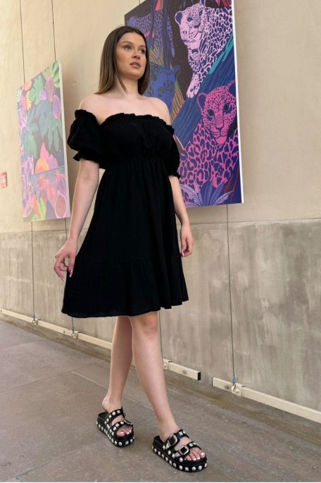 copy of Kurzes schulterfreies Kleid aus Baumwollgaze