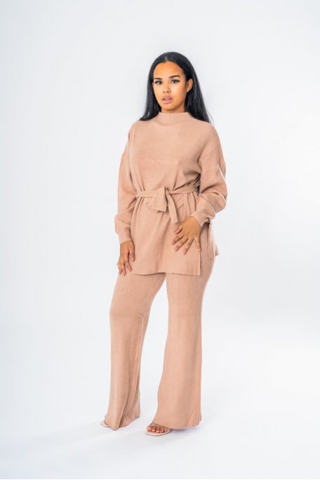 copy of Brown fine knit sweater-pant set