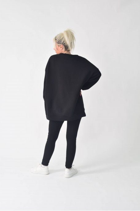 Set Sweatshirt weite Leggings schwarz