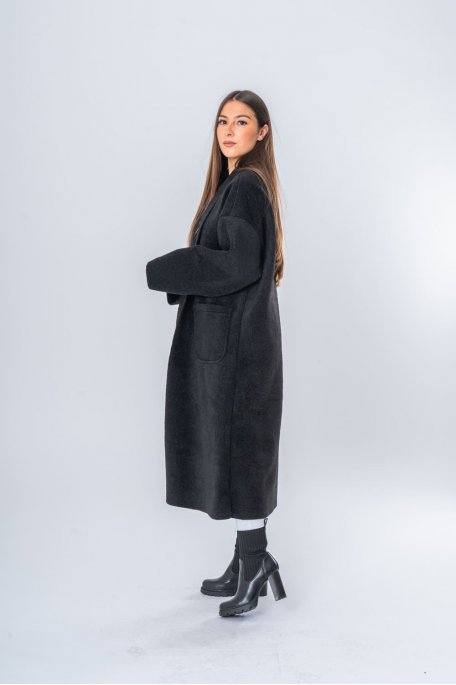 Manteau classique ultra long ouvert Cinelle Paris mode femme tendance