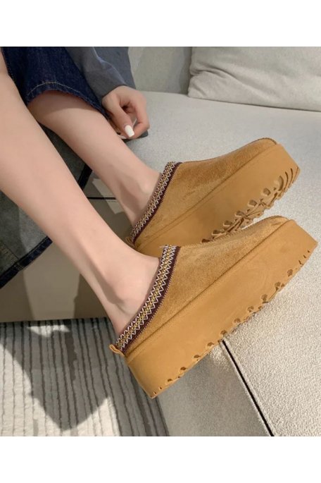 copy of Beige platform mules