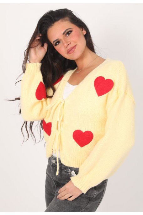 Gilet Cœur Jaune