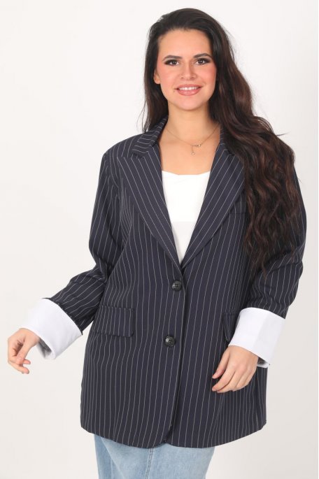 Navy Striped Blazer