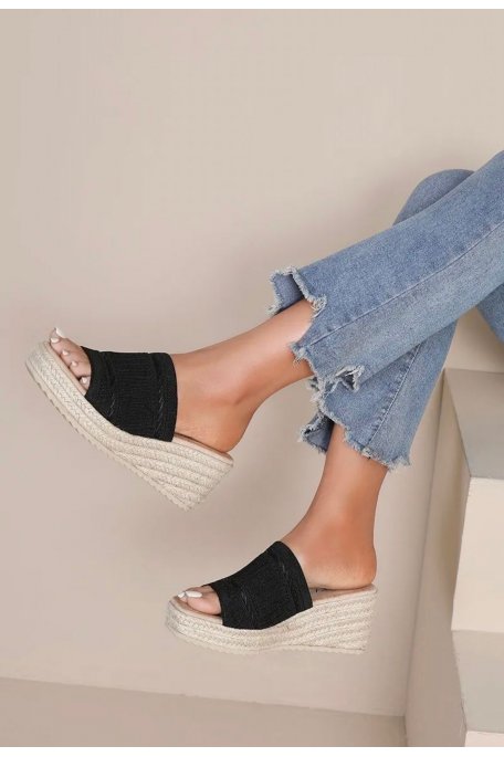 Black Astrid wedges