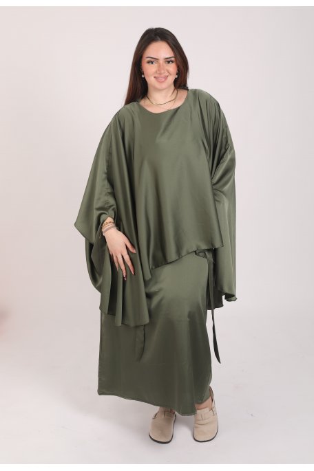 copy of Black satin top and skirt set