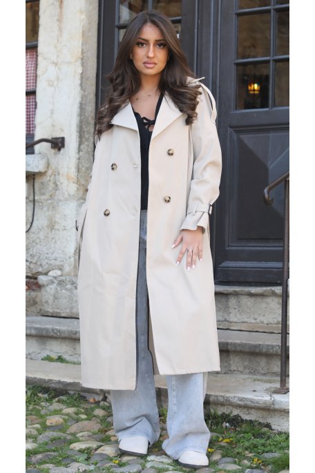 Langer Trenchcoat in Beige