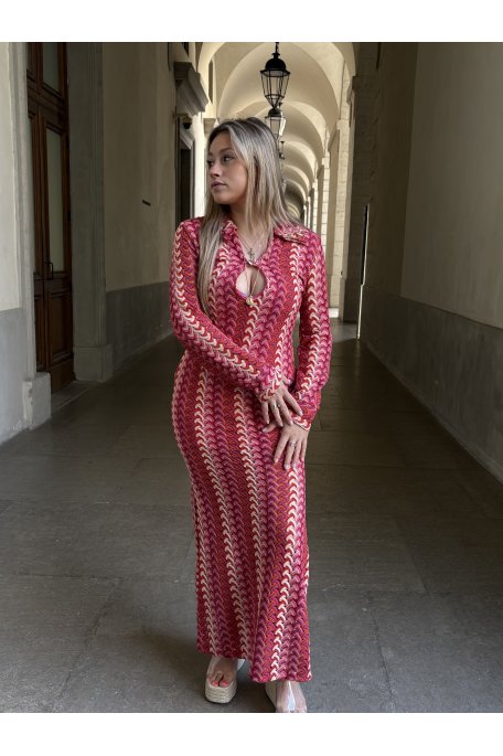 Robe en maille Rose