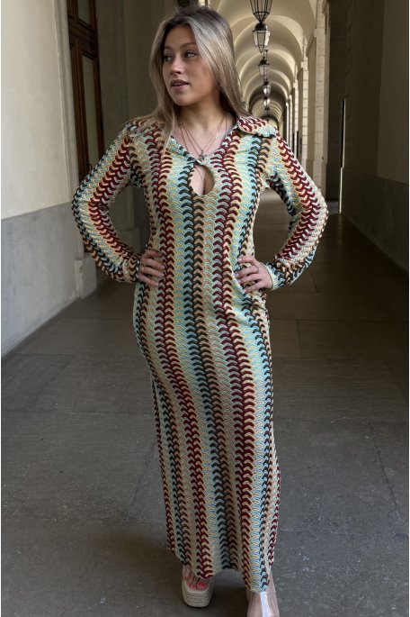 Robe en maille Marron