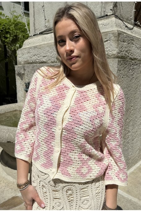 Gilet Court Rose