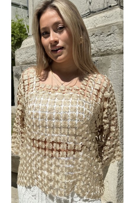 Top Doré Floral