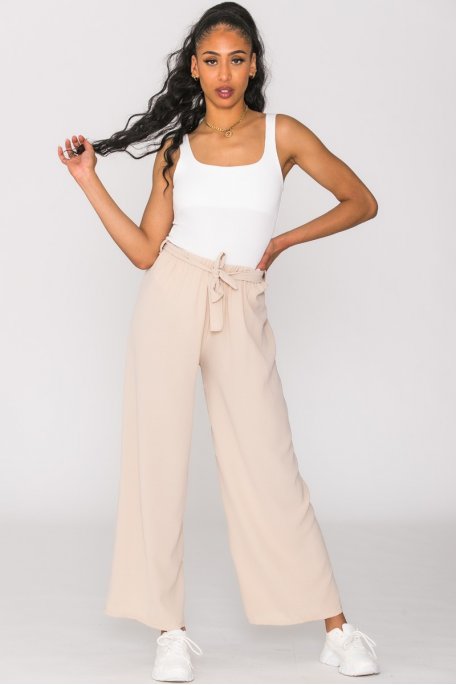 copy of Belted pants, plain beige