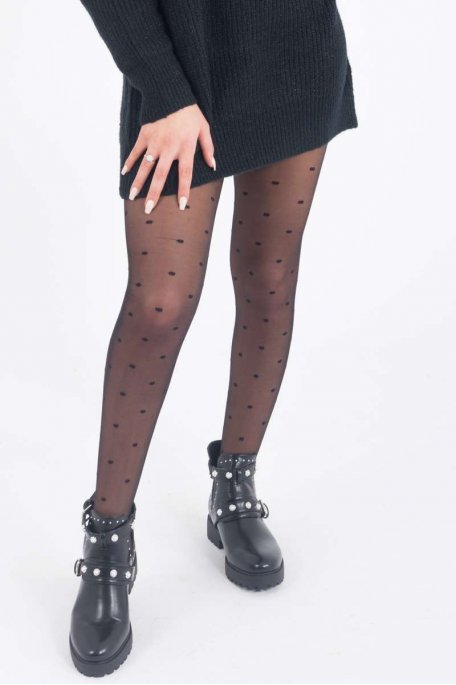 Collant resille sales a pois