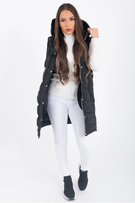 Sleeveless hooded jacket