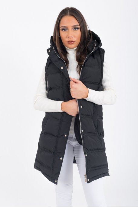 Ärmellose Daunenjacke mit Kapuze