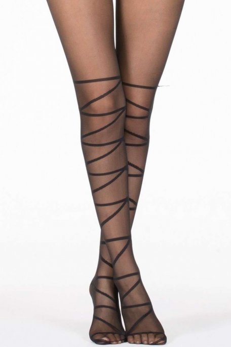Tights with lace pattern