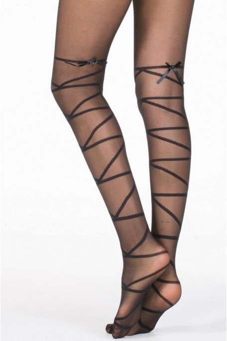 Tights with lace pattern