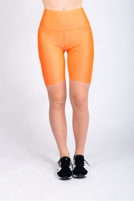 Orangefarbene Radlerhose