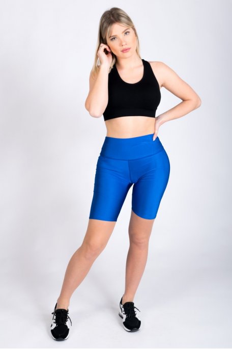 Short cycliste bleu