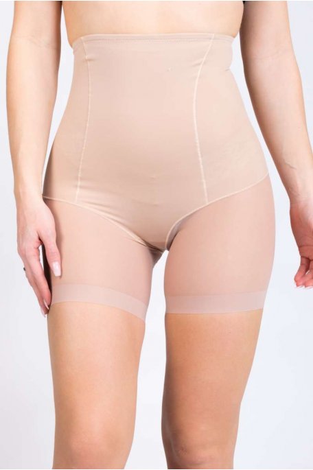 Gaine shorty beige taille haute ventre plat sans couture