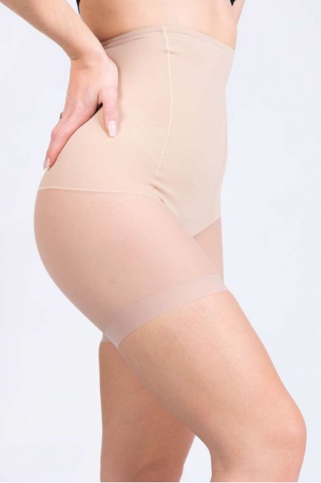 Gaine shorty beige taille haute ventre plat sans couture