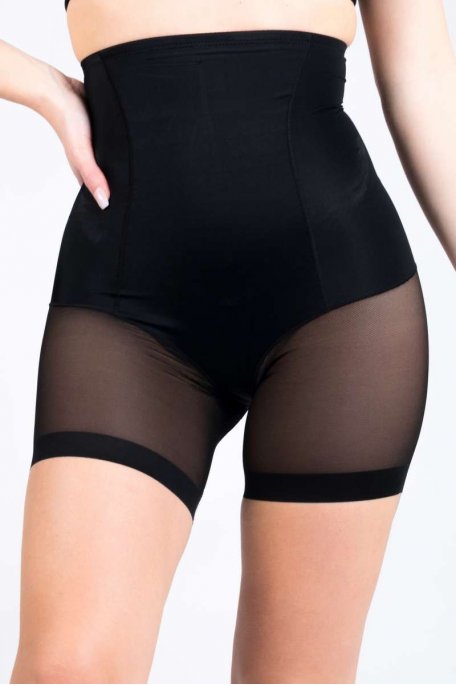 Gaine shorty noire taille haute ventre plat sans couture