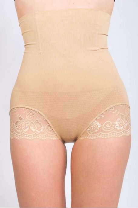 Beige panty girdle for slimming and lifting the buttocks