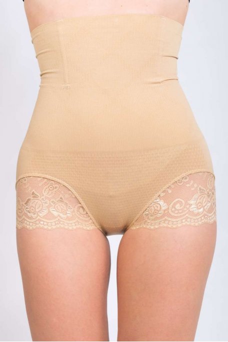 Beige panty girdle for slimming and lifting the buttocks