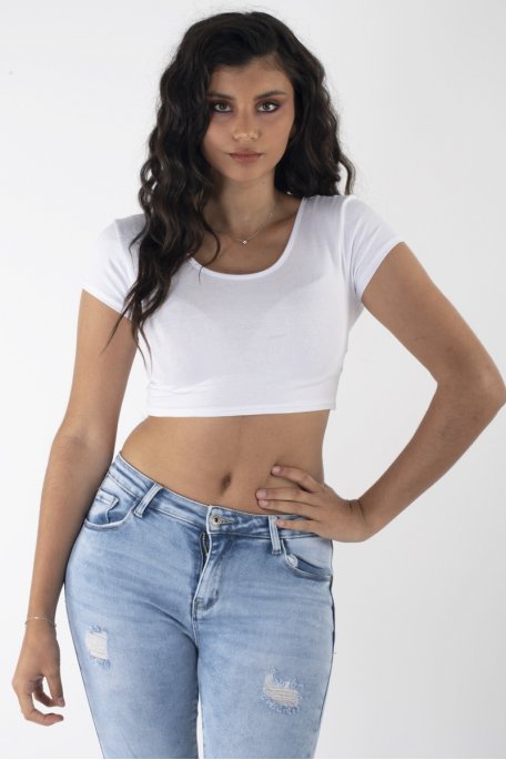 Crop Top T-Shirt weiß