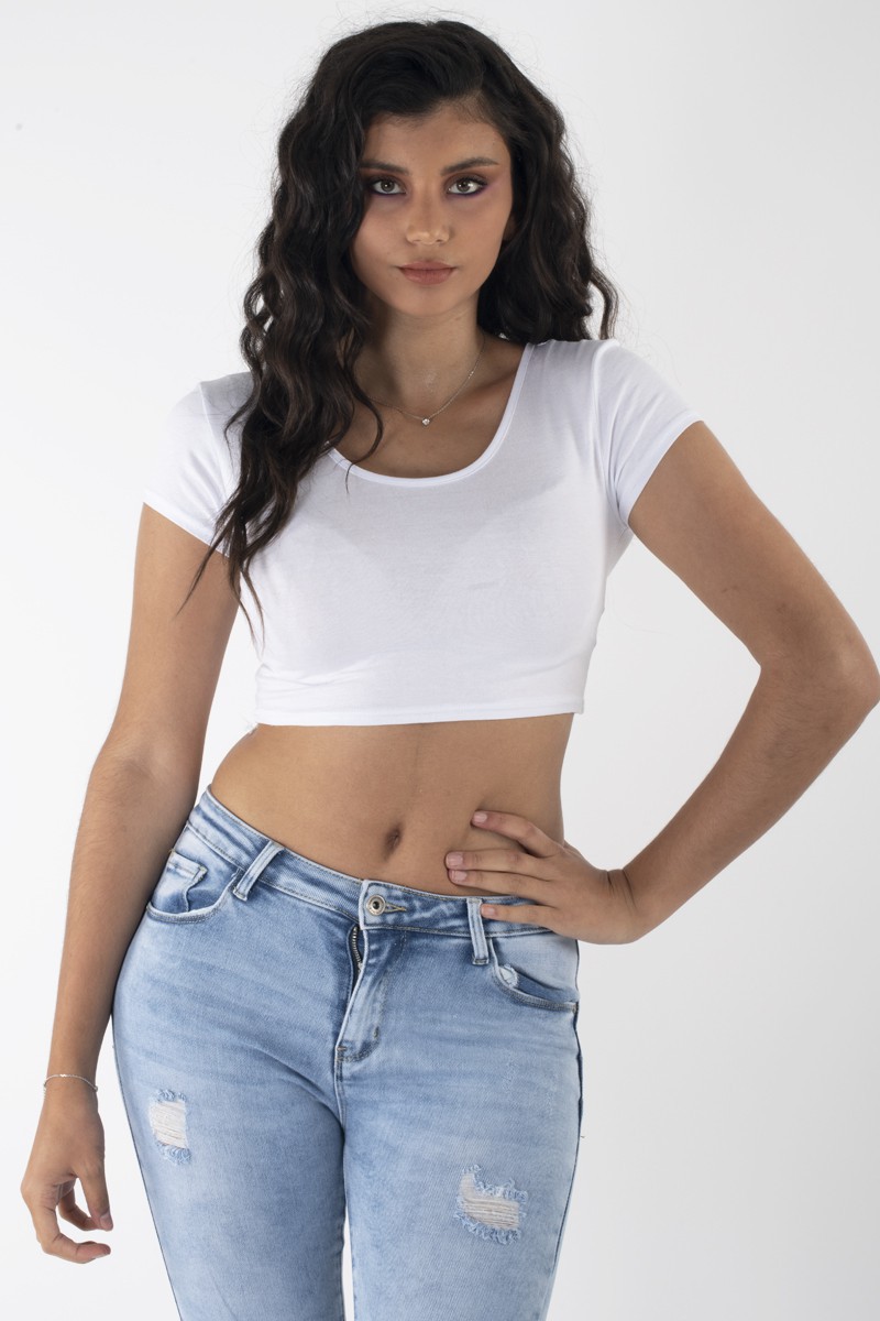 Crop top tee-shirt blanc